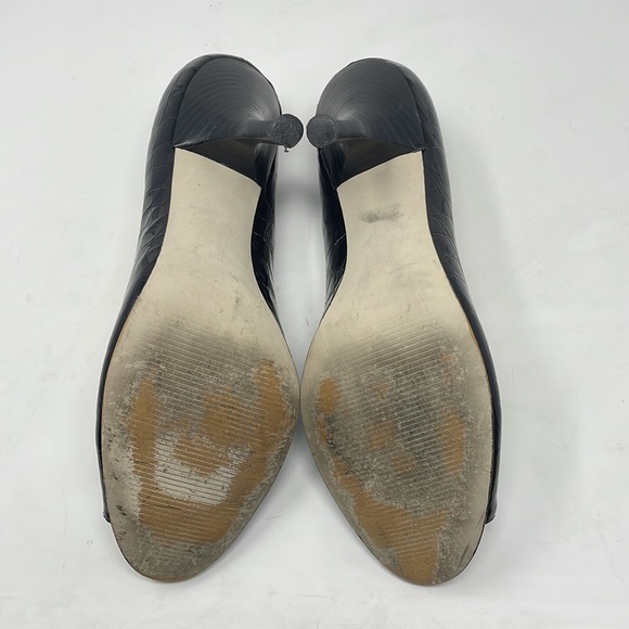 Enzo Angiolini Maylie Croc Embossed Patent Leather Peep Toe Stilettos🖤 - Picture 13 of 15